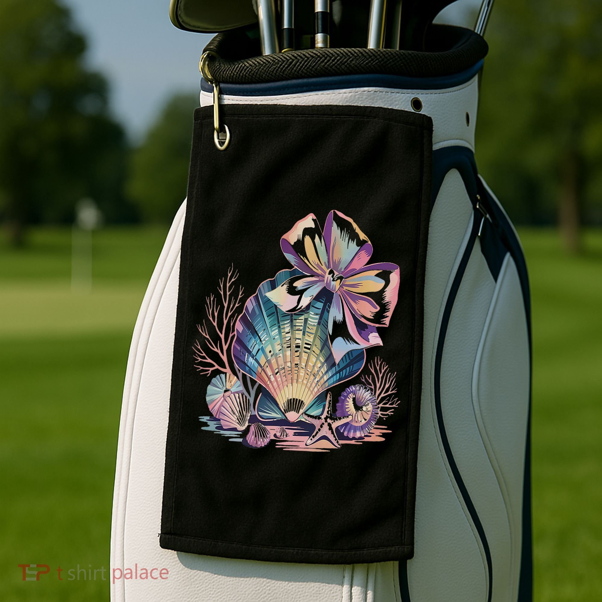 Coquette Bow Ocean Beach Coastal Summer Women Golf Towel