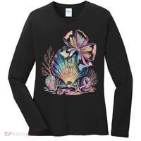 Coquette Bow Ocean Beach Coastal Summer Women Women's Long Sleeve Shirt thumb 0