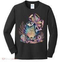 Coquette Bow Ocean Beach Coastal Summer Women Kids Long Sleeve Shirt thumb 0
