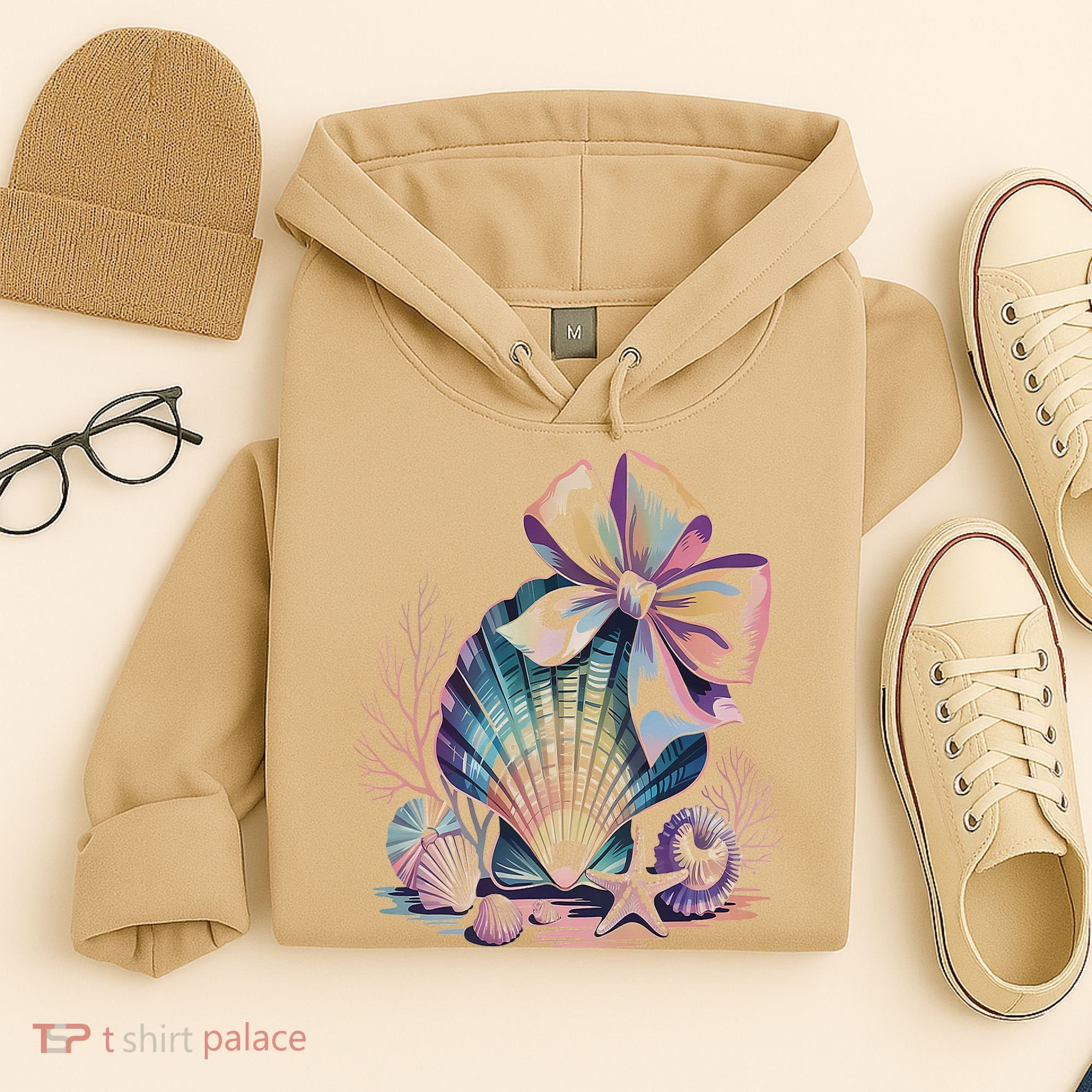 Coquette Bow Ocean Beach Coastal Summer Women Hoodie