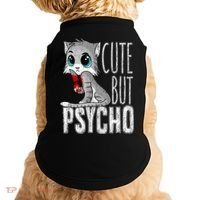 Cute But Psycho Kitty Cat Wife Mom Gift Horror Halloween Doggie Tank thumb 0