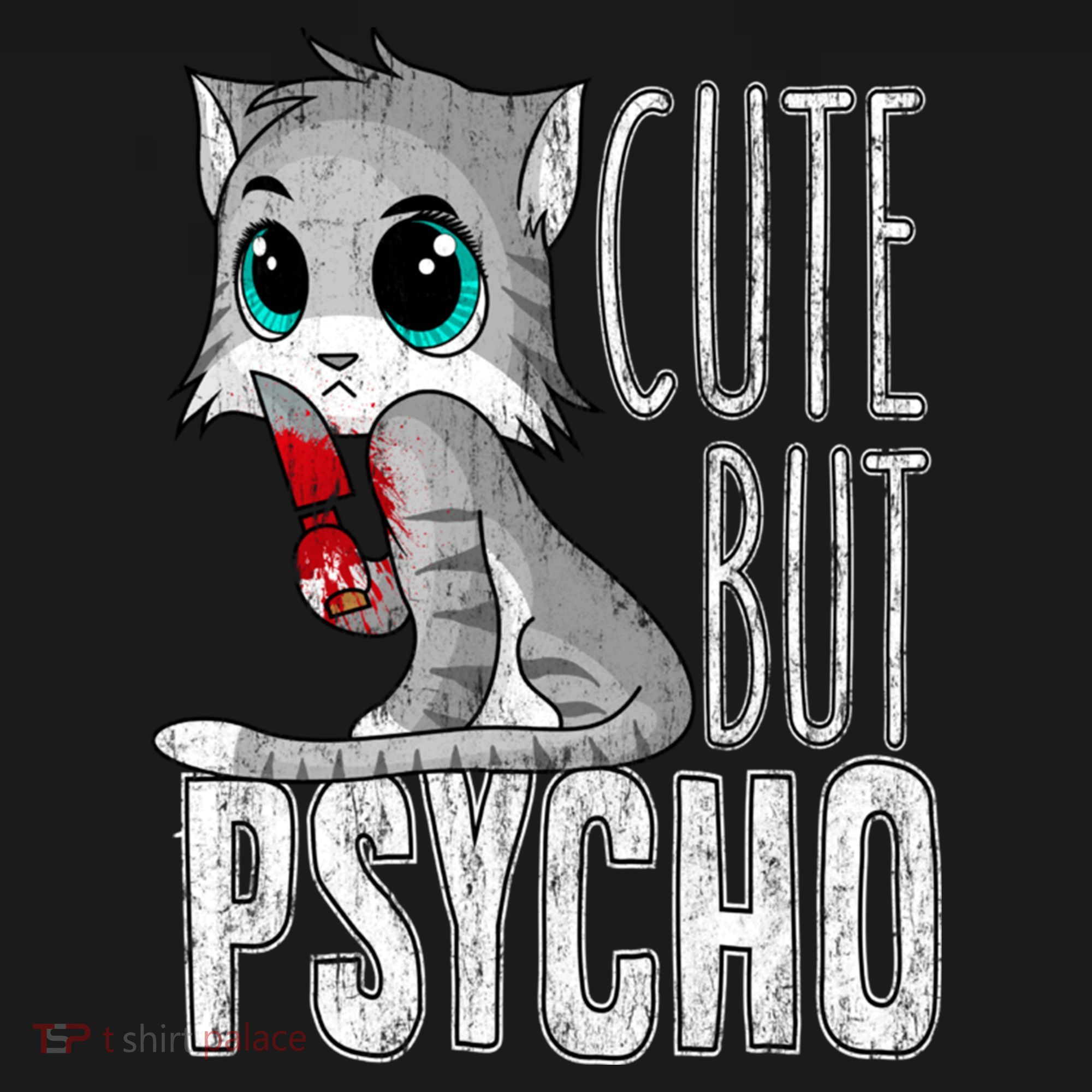 Cute But Psycho Kitty Cat Wife Mom Gift Horror Halloween USA-Made Doggie Bandana