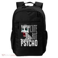 Cute But Psycho Kitty Cat Wife Mom Gift Horror Halloween Backpack thumb 0