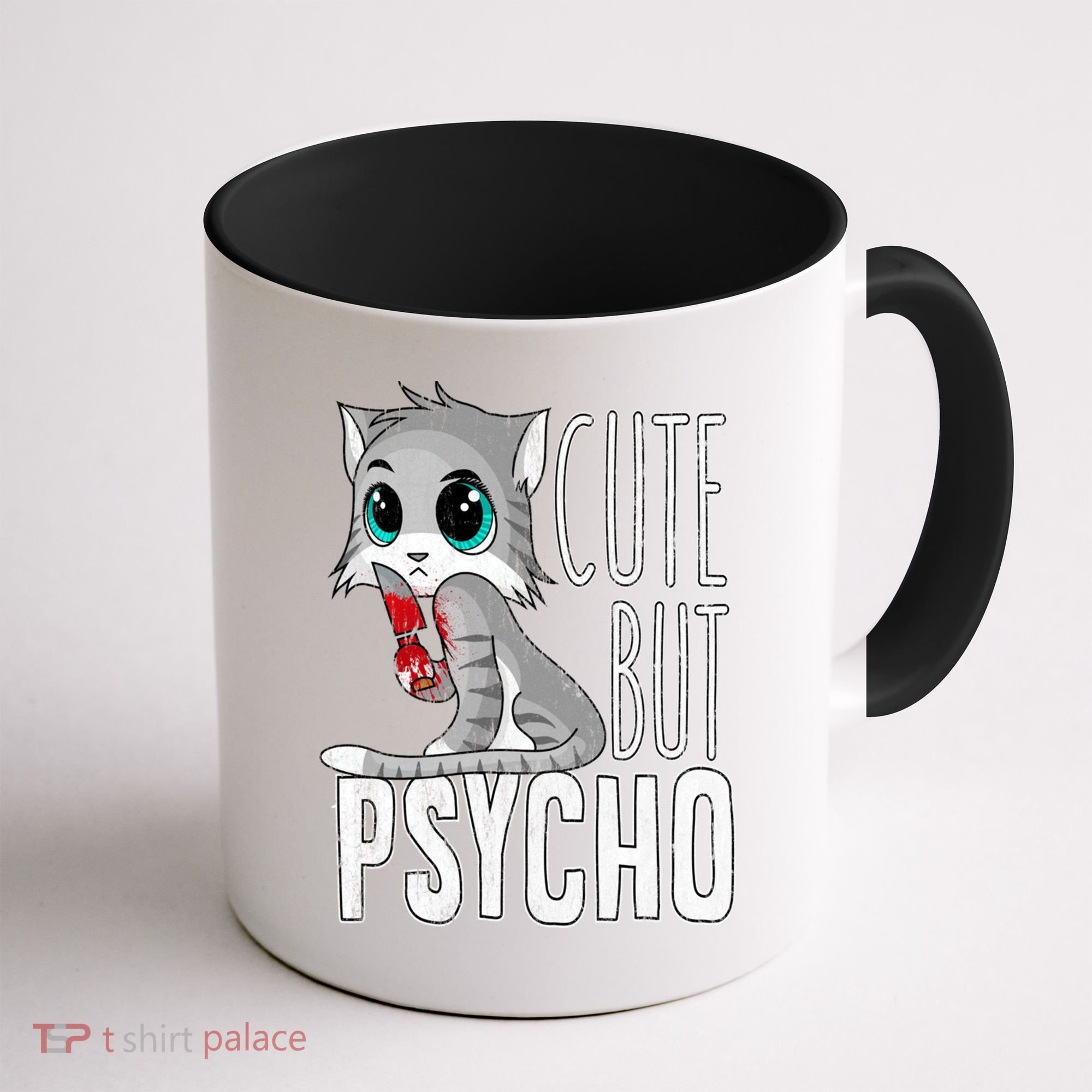 Cute But Psycho Kitty Cat Wife Mom Gift Horror Halloween Coffee Mug