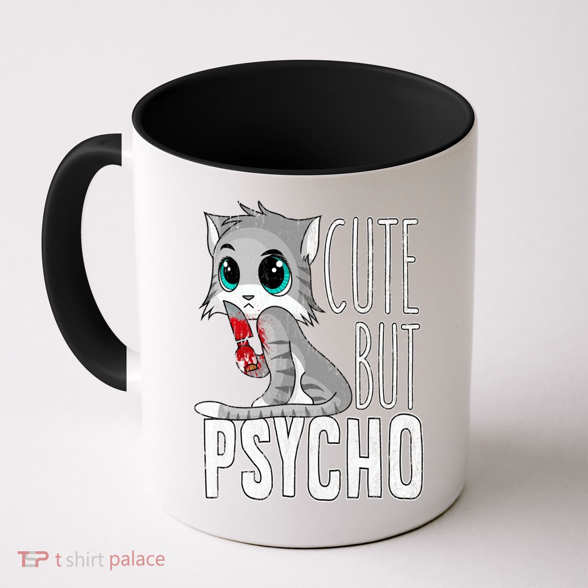 Cute But Psycho Kitty Cat Wife Mom Gift Horror Halloween Coffee Mug