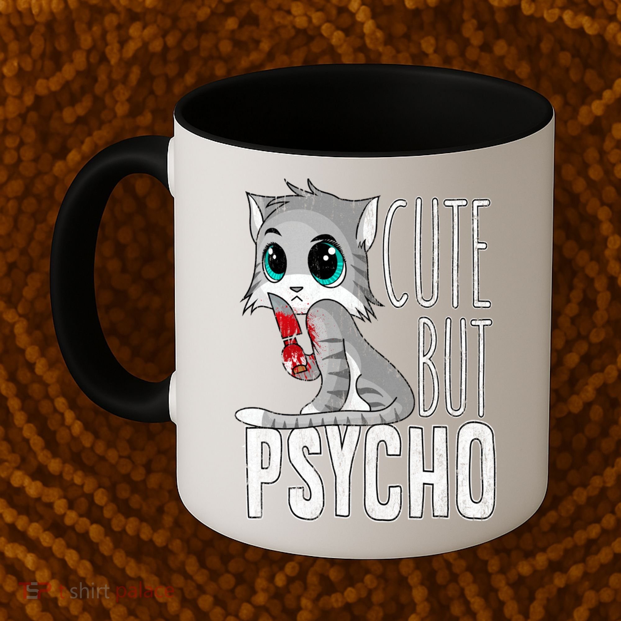 Cute But Psycho Kitty Cat Wife Mom Gift Horror Halloween Coffee Mug