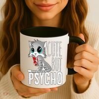 Cute But Psycho Kitty Cat Wife Mom Gift Horror Halloween Coffee Mug thumb 3