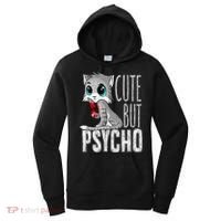 Cute But Psycho Kitty Cat Wife Mom Gift Horror Halloween Women's Hoodie thumb 0