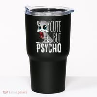 Cute But Psycho Kitty Cat Wife Mom Gift Horror Halloween Tumbler thumb 0
