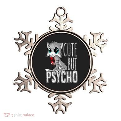 Cute But Psycho Kitty Cat Wife Mom Gift Horror Halloween Ornament