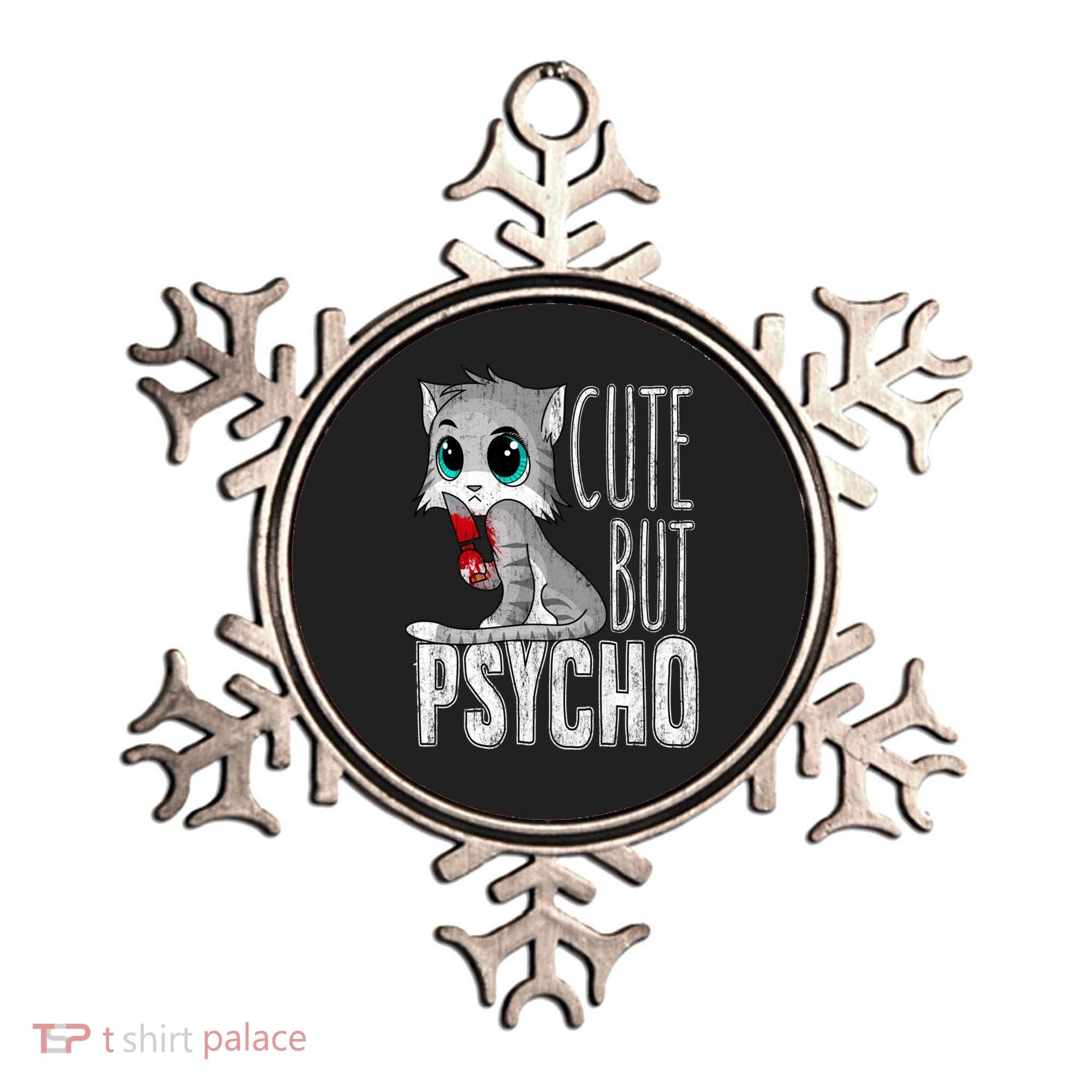 Cute But Psycho Kitty Cat Wife Mom Gift Horror Halloween Ornament