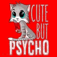 Cute But Psycho Kitty Cat Wife Mom Gift Horror Halloween Santa Hat thumb 1
