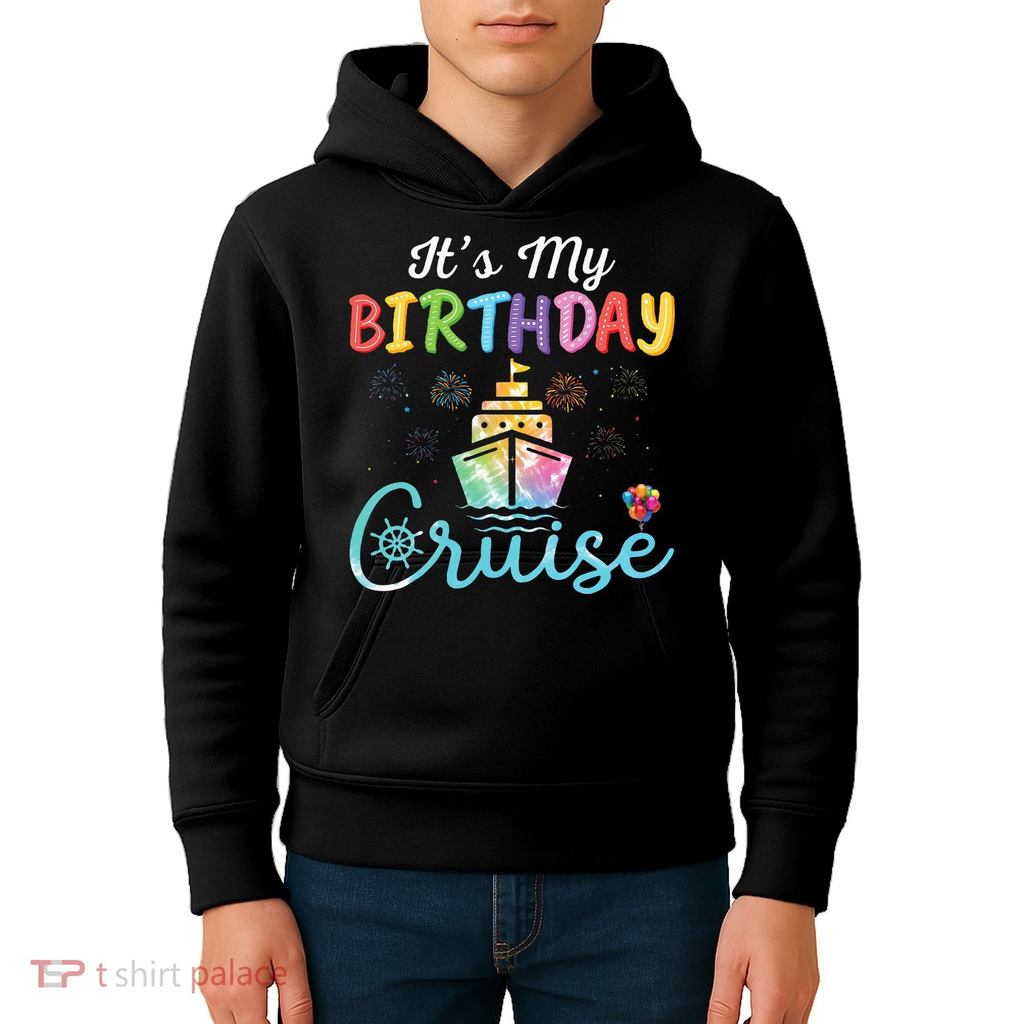 Cruise Birthday Party Vacation Trip ItS My Birthday Cruise Kids Hoodie