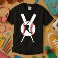 Cool Baseball Player Kids T-Shirt thumb 3