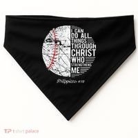 Christian Baseball Philippians Religious Gifts USA-Made Doggie Bandana thumb 0
