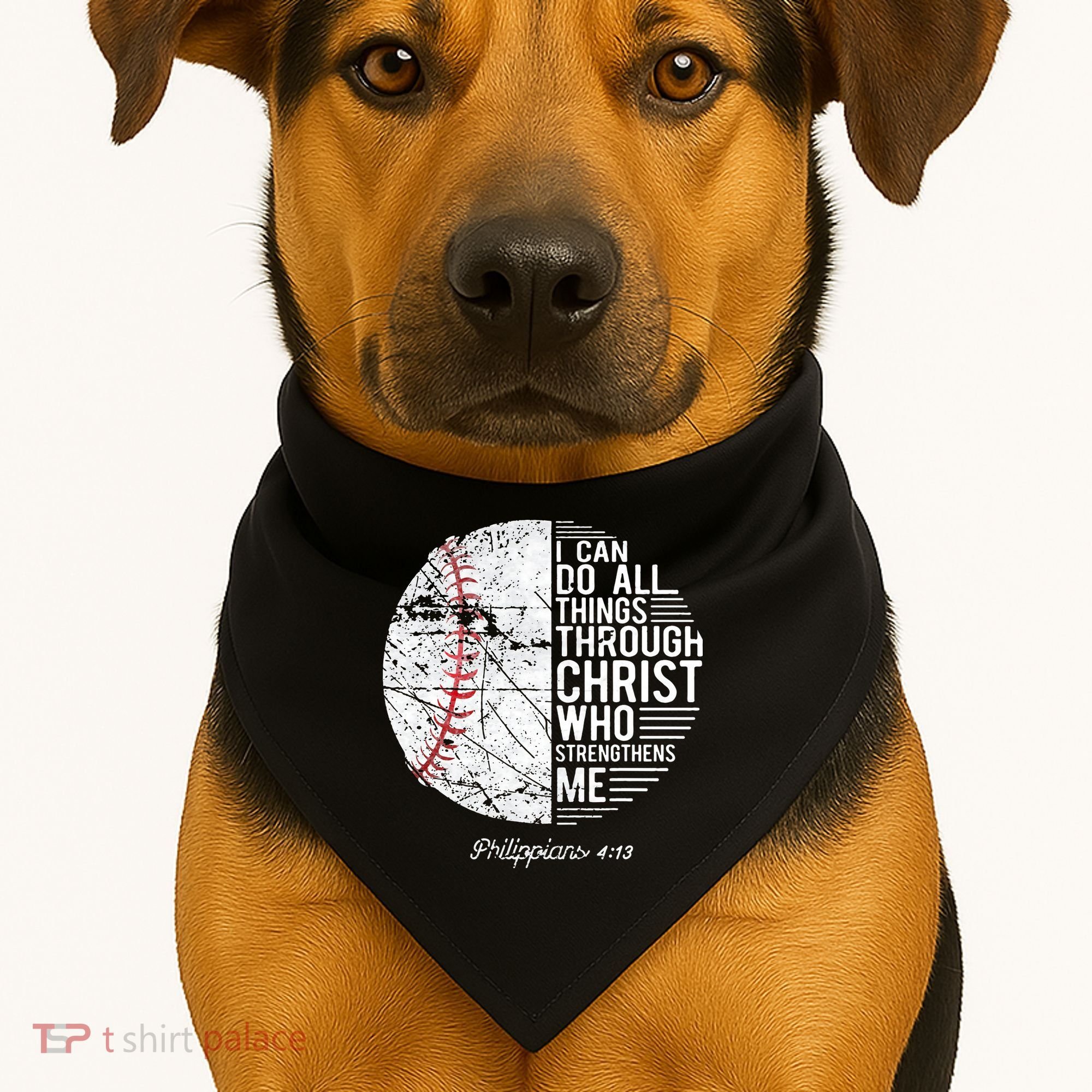 Christian Baseball Philippians Religious Gifts USA-Made Doggie Bandana