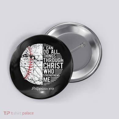 Christian Baseball Philippians Religious Gifts Button