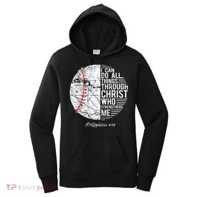 Christian Baseball Philippians Religious Gifts Women's Hoodie
