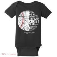 Christian Baseball Philippians Religious Gifts Baby Bodysuit thumb 0