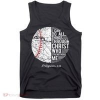 Christian Baseball Philippians Religious Gifts Tank Top thumb 0