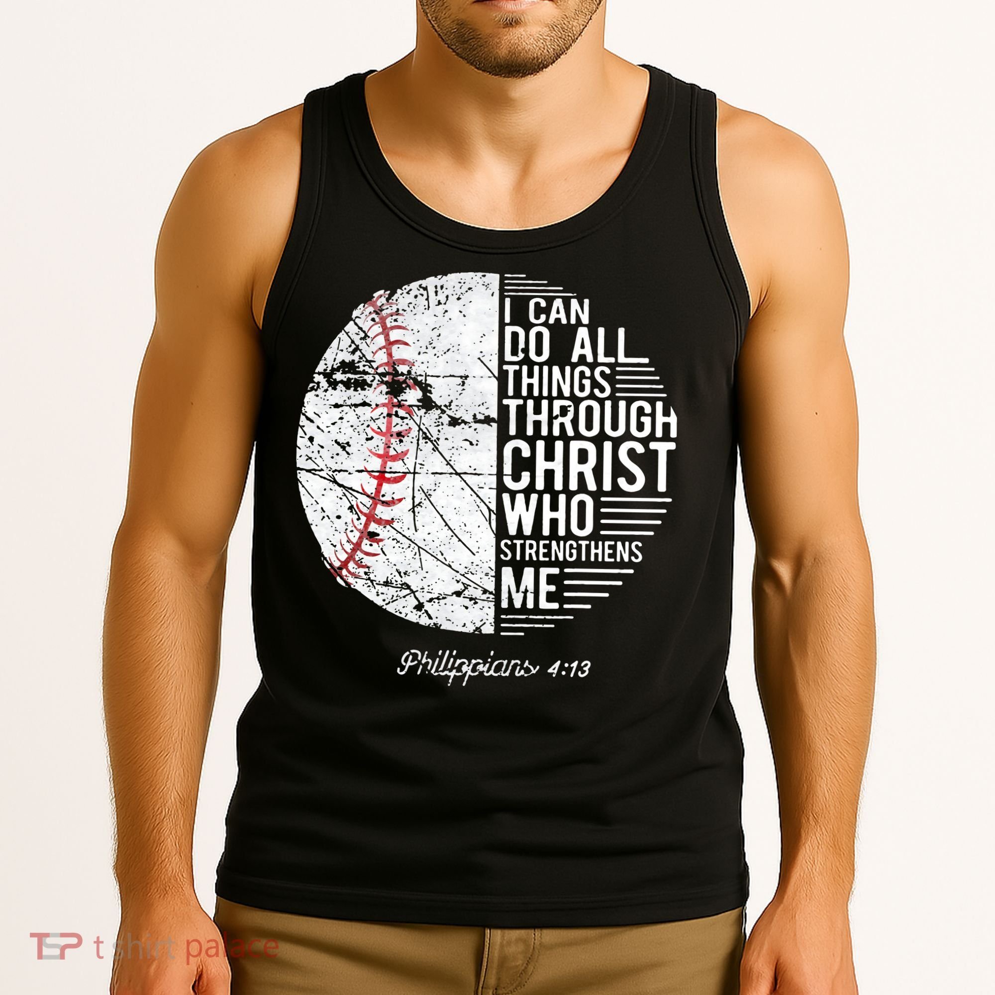 Christian Baseball Philippians Religious Gifts Tank Top