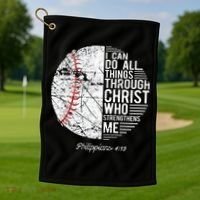 Christian Baseball Philippians Religious Gifts Golf Towel thumb 1