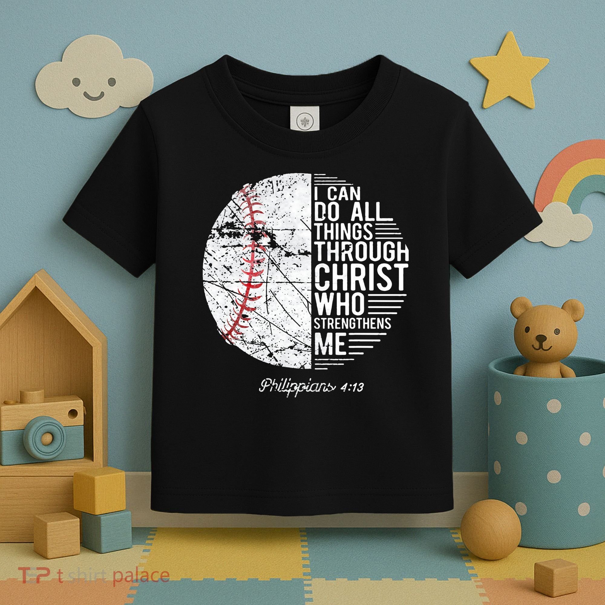 Christian Baseball Philippians Religious Gifts Toddler T-Shirt