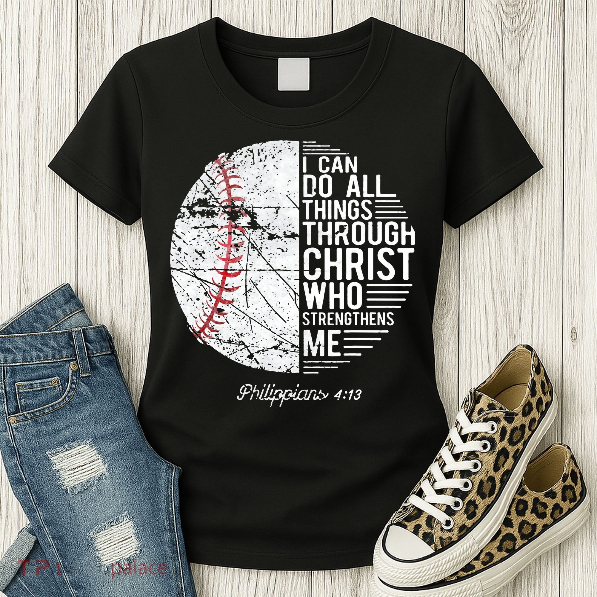 Christian Baseball Philippians Religious Gifts Women's T-Shirt