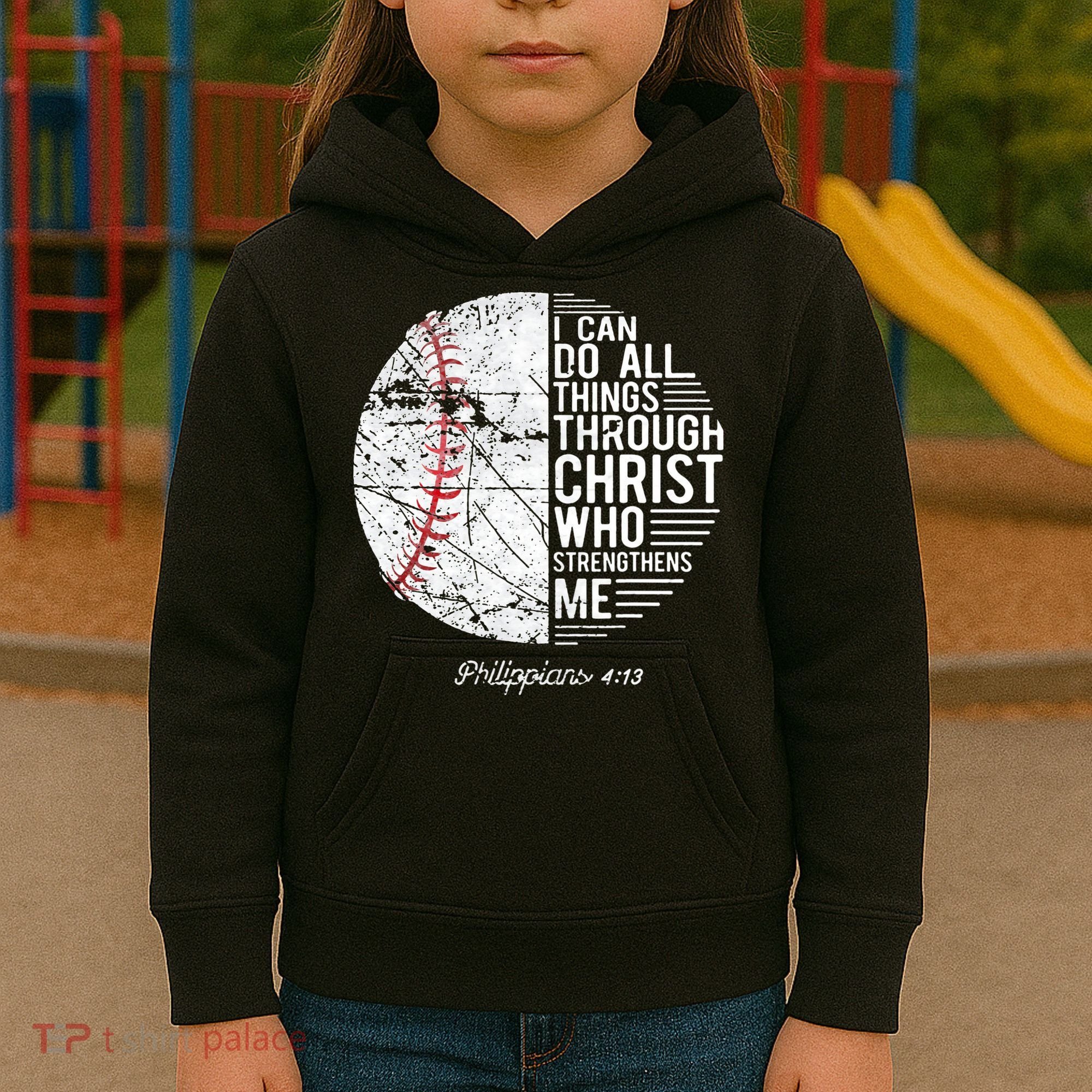 Christian Baseball Philippians Religious Gifts Kids Hoodie