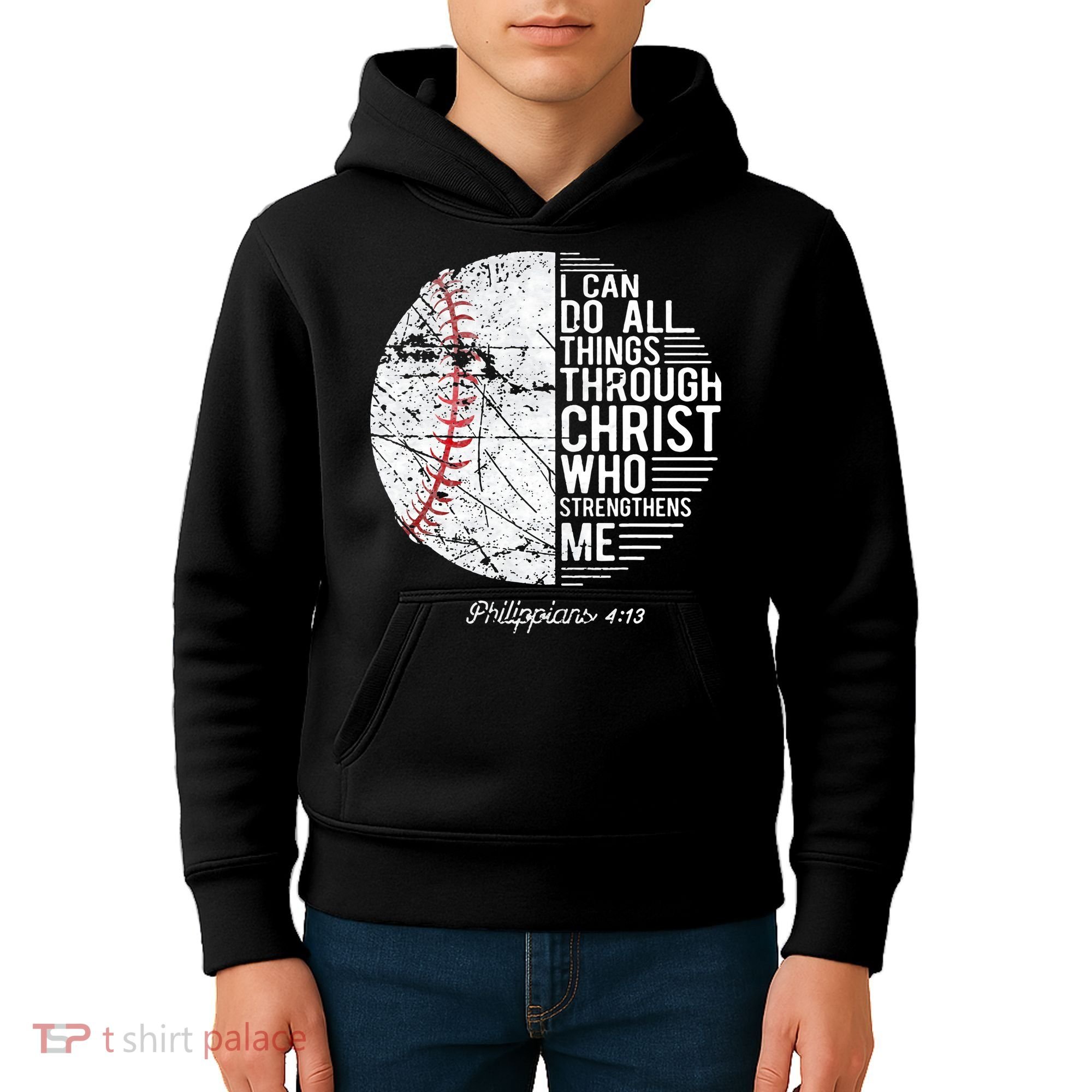 Christian Baseball Philippians Religious Gifts Kids Hoodie