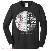 Christian Baseball Philippians Religious Gifts Kids Long Sleeve Shirt thumb 0