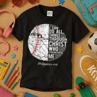 Christian Baseball Philippians Religious Gifts Kids T-Shirt thumb 3