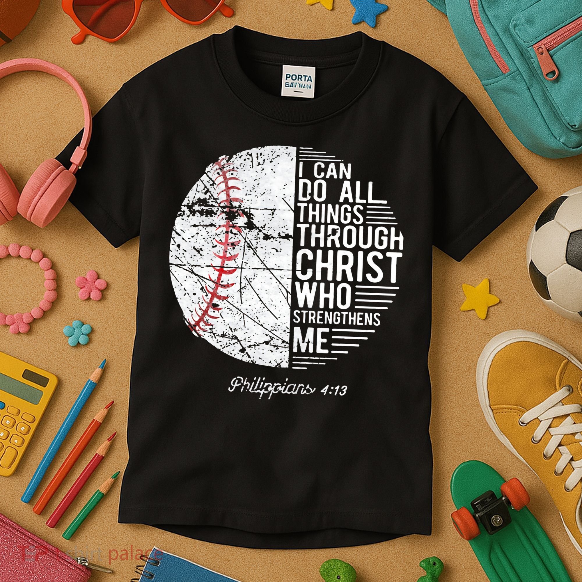 Christian Baseball Philippians Religious Gifts Kids T-Shirt