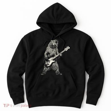 Cute Bear Playing Guitar Gift Guitar Lover Hoodie