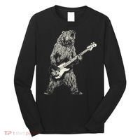Cute Bear Playing Guitar Gift Guitar Lover Long Sleeve Shirt thumb 0