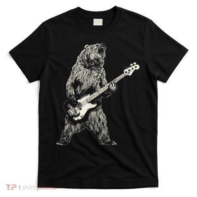Cute Bear Playing Guitar Gift Guitar Lover T-Shirt