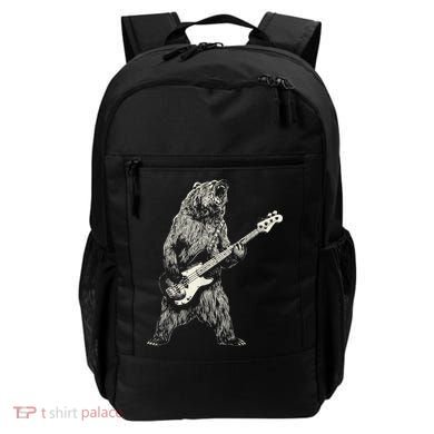 Cute Bear Playing Guitar Gift Guitar Lover Backpack