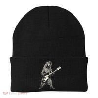 Cute Bear Playing Guitar Gift Guitar Lover Beanie thumb 0
