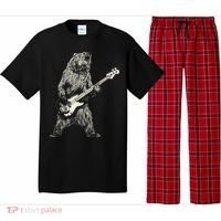 Cute Bear Playing Guitar Gift Guitar Lover Pajama Set thumb 0