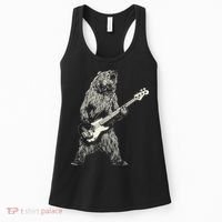Cute Bear Playing Guitar Gift Guitar Lover Women's Tank Top thumb 0