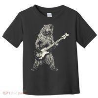 Cute Bear Playing Guitar Gift Guitar Lover Toddler T-Shirt thumb 0