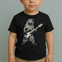 Cute Bear Playing Guitar Gift Guitar Lover Toddler T-Shirt thumb 2