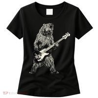 Cute Bear Playing Guitar Gift Guitar Lover Women's T-Shirt thumb 0