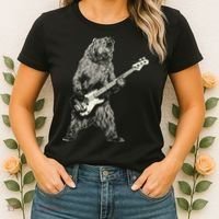 Cute Bear Playing Guitar Gift Guitar Lover Women's T-Shirt thumb 2