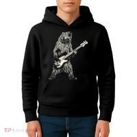 Cute Bear Playing Guitar Gift Guitar Lover Kids Hoodie thumb 4