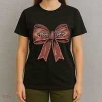 Coquette Bow Pumpkin American Football Autumn Thanksgiving T-Shirt thumb 4