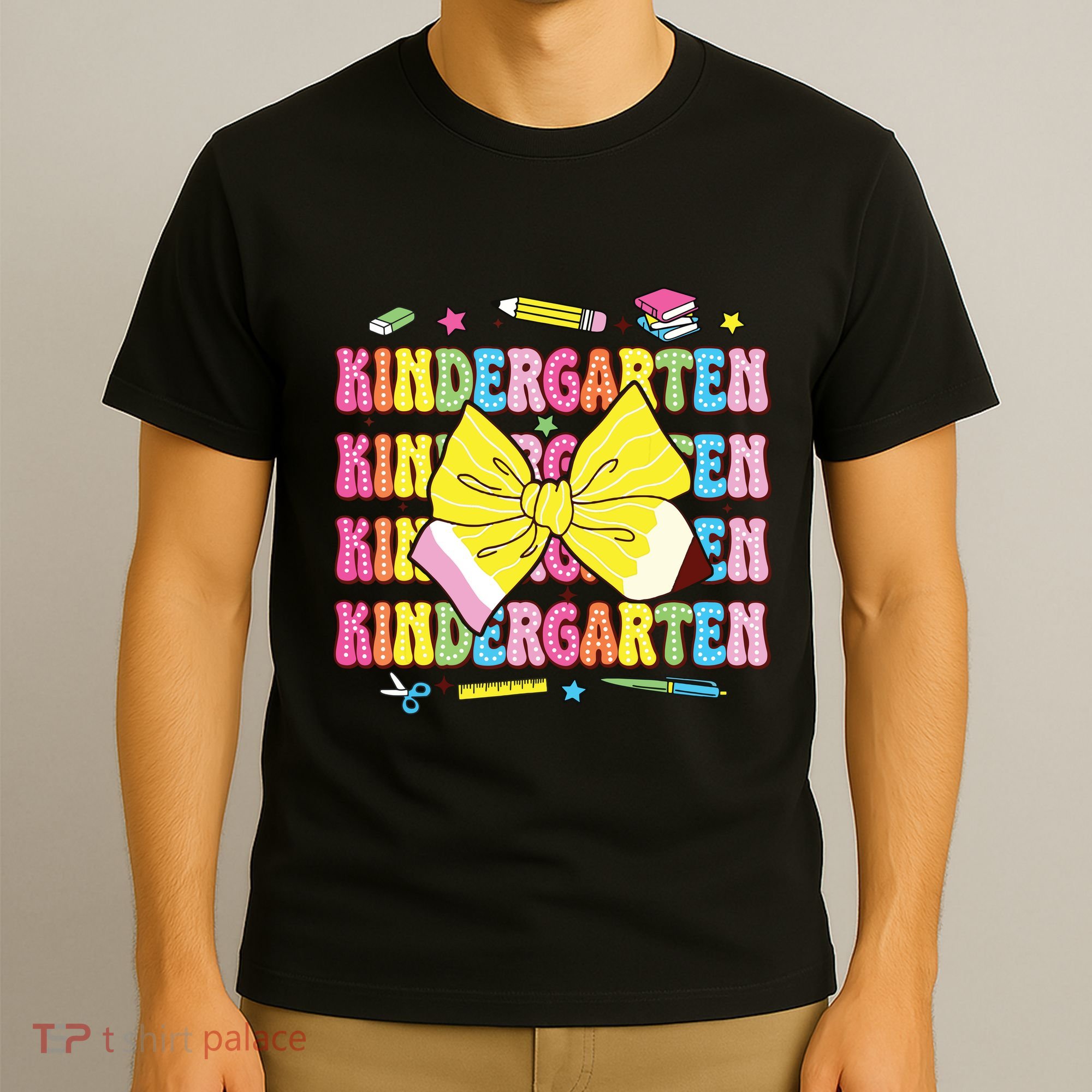 Coquette Bow Pencil Retro Kindergarten Funny Back To School T-Shirt