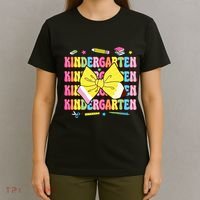Coquette Bow Pencil Retro Kindergarten Funny Back To School T-Shirt thumb 4
