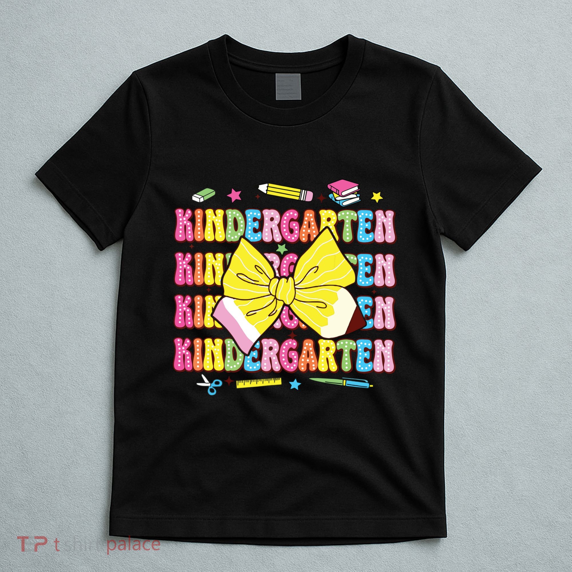 Coquette Bow Pencil Retro Kindergarten Funny Back To School T-Shirt