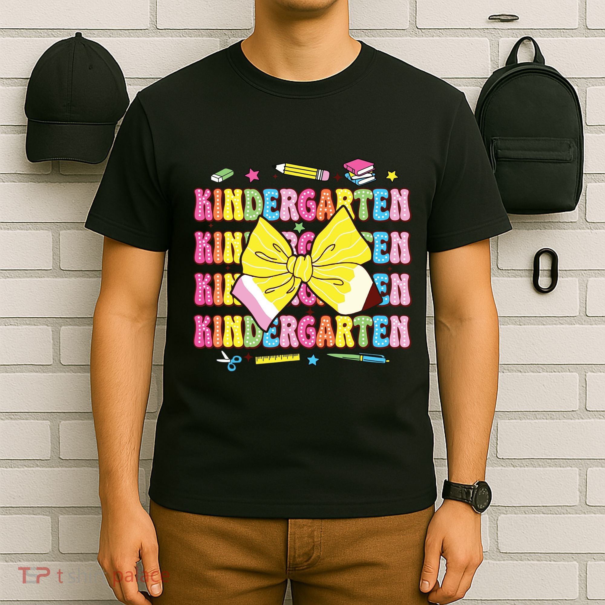Coquette Bow Pencil Retro Kindergarten Funny Back To School T-Shirt